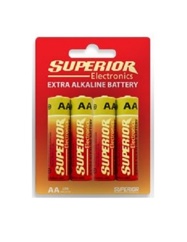 Batteria alcalina Alkaline AA 1.5 V 4 pezzi  Blister Superior