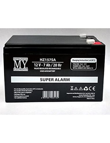 Batteria Piombo 12v 7 Ah specifica per Allarmi / Sirene - SUPER ALARM