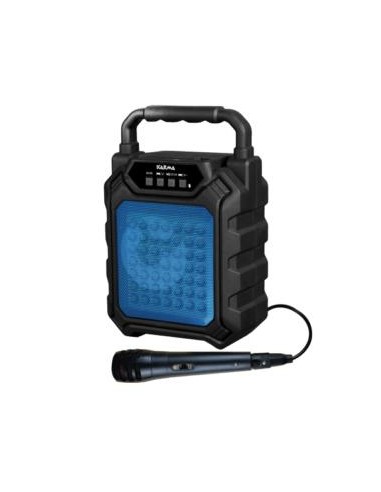 Cassa Amplificata Portatile 25w con Microfono e Luci LED KARMA griglia Blu