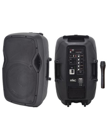 Diffusore portatile 60w max con radiomicrofono e player usb/sd/bt e radio fm