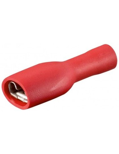 Fast-on femmina isolato 6,3x0,8 colore Rosso per cavo max 1.5mm