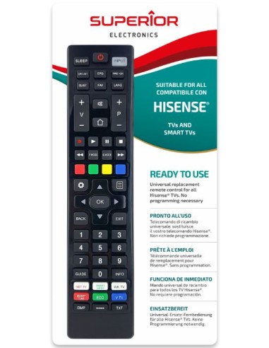 Telecomando Smart TV compatibile  Hisense Superior pronto all'uso