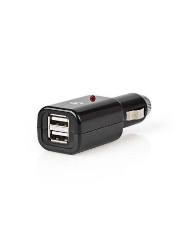 Caricabatterie per Auto 1.0 A | 2 uscite | USB | Nero