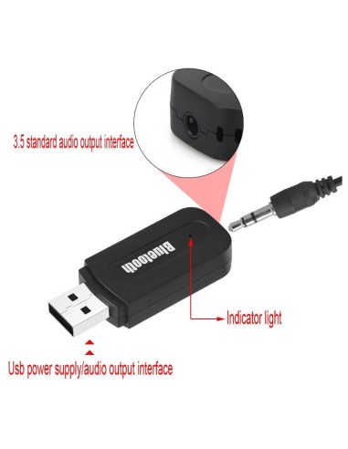 Ricevitore Bluetooth con alimentazione USB e Ingresso aux 3,5mm