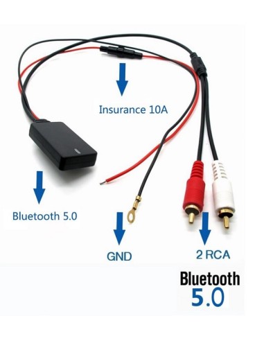 Ricevitore Bluetooth 5.0 con alimentazione 12v e connessione RCA