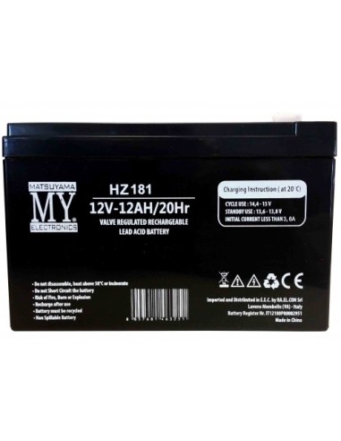 Batteria piombo-acido ricaricabile CICLICA 12V | 12000 mAh | 167 x 181 x 77 mm