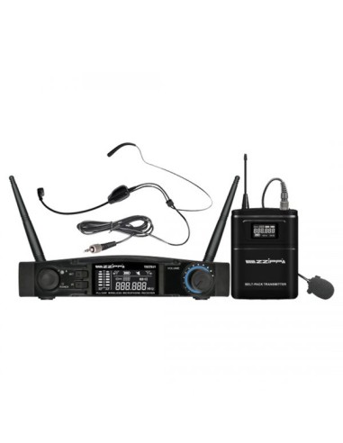 ZZIPP TXZZ541 Set 1 Radiomicrofono ad Archetto UHF 48 Canali Wireless Dj Karaoke