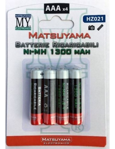 Blister 4 pezzi di batterie ricaricabile per cordless Ni-Mh AAA 1,2V 1300mAh