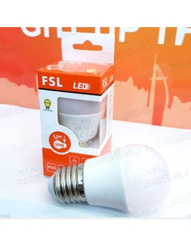 FSL Lampada led e27 7,5w Modello Sfera luce Naturale 790 lumen