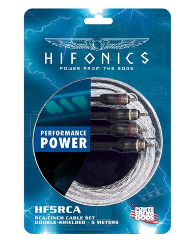 HIFONICS Cavo RCA serie Premium Lunghezza 5 m Doppia Schermatura OFC
