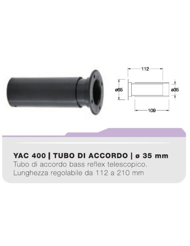 Tubo di Accordo 7 Reflex diametro 35mm Lunghezza Variabile da 112mm  a 210mm