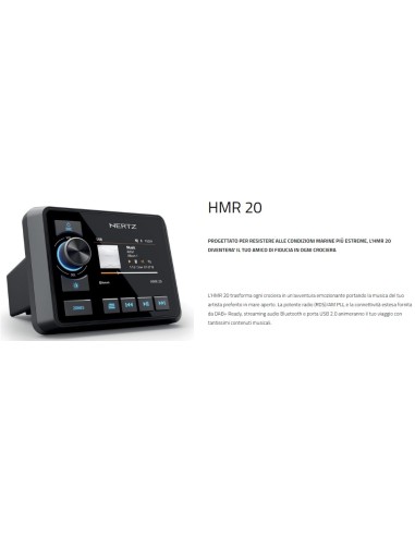 Hertz HMR 20 ricevitore multimediale nautico con tuner RDS, Bluetooth, USB e DAB + Ready